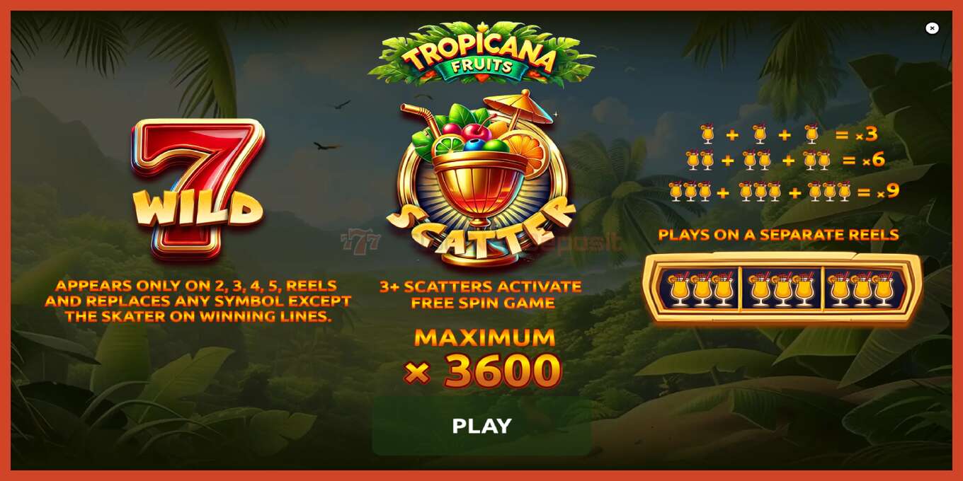 Schermafbeelding van slot: Tropicana Fruits geen aanbetaling, nummer - 1