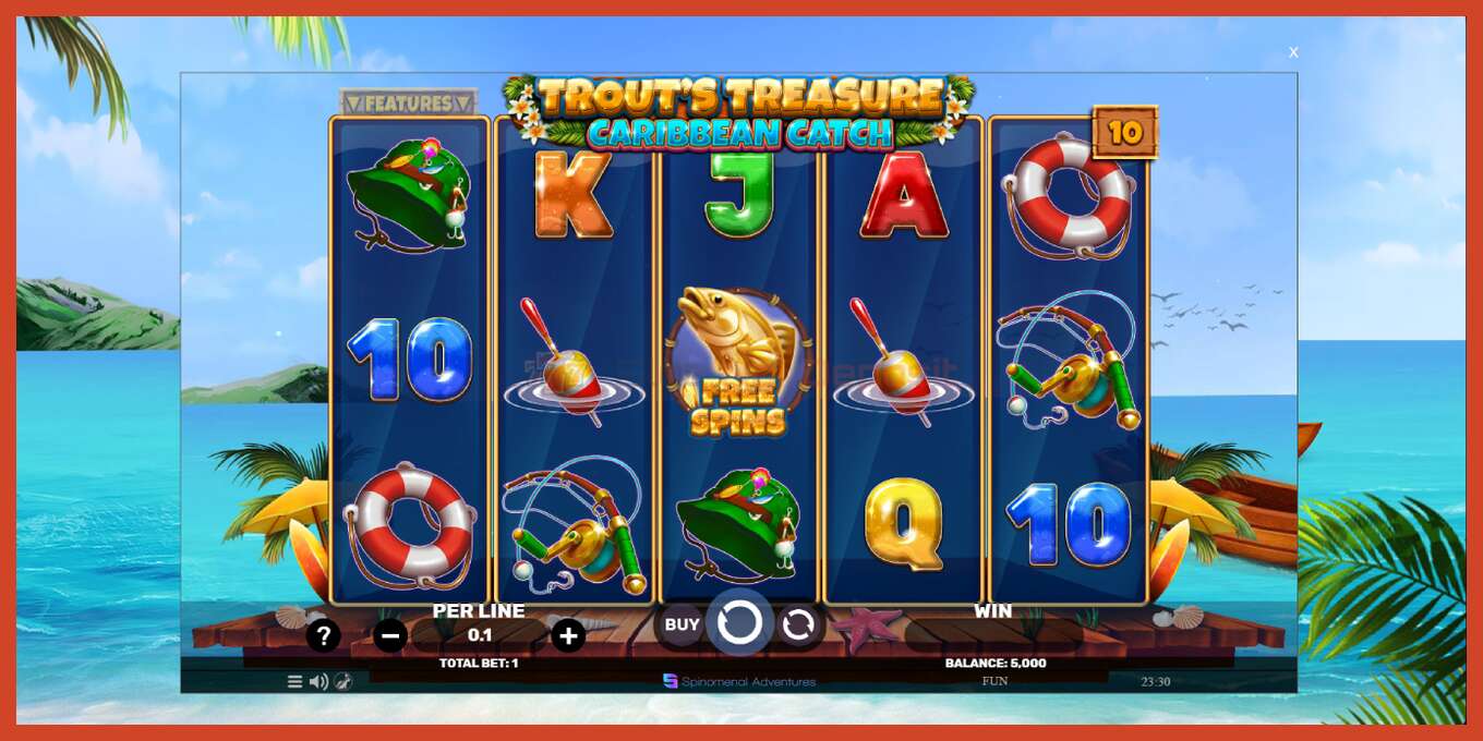 فتحة لقطة الشاشة: Trouts Treasure Caribbean Catch لا إيداع, رقم - 2