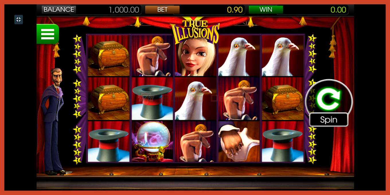 Tangkapan layar slot: True Illusions tidak ada setoran, nomor - 1