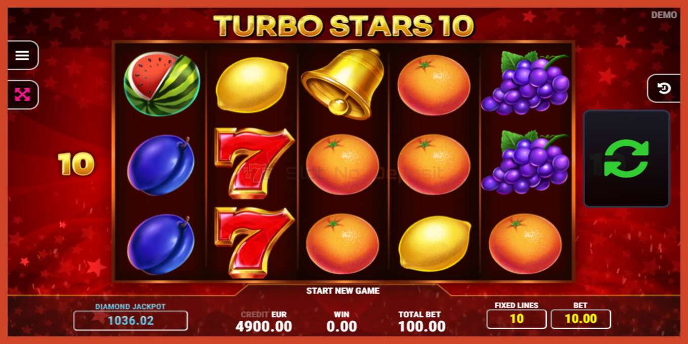 Slot screenshot: Turbo Stars 10 no deposit, number - 2