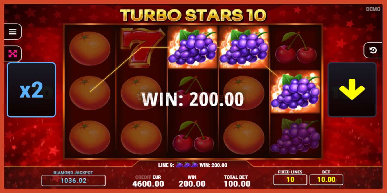 Slot screenshot: Turbo Stars 10 no deposit, number - 3