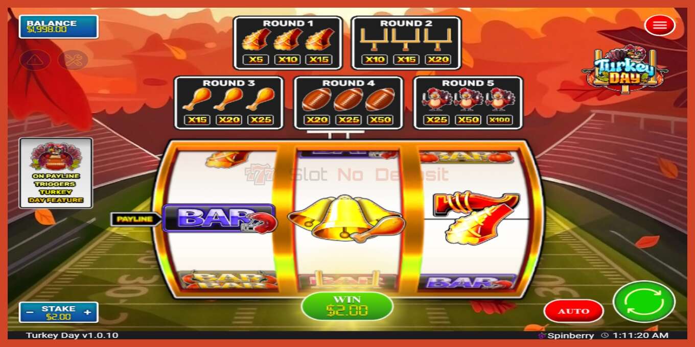 Slot skrinshoti: Turkey Day depozit yoq, raqam - 3