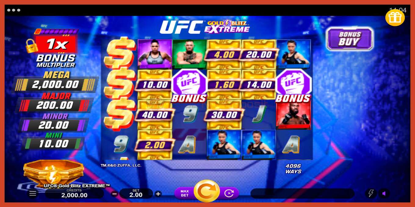 Slot screenshot: UFC Gold Blitz Extreme no deposit, number - 1