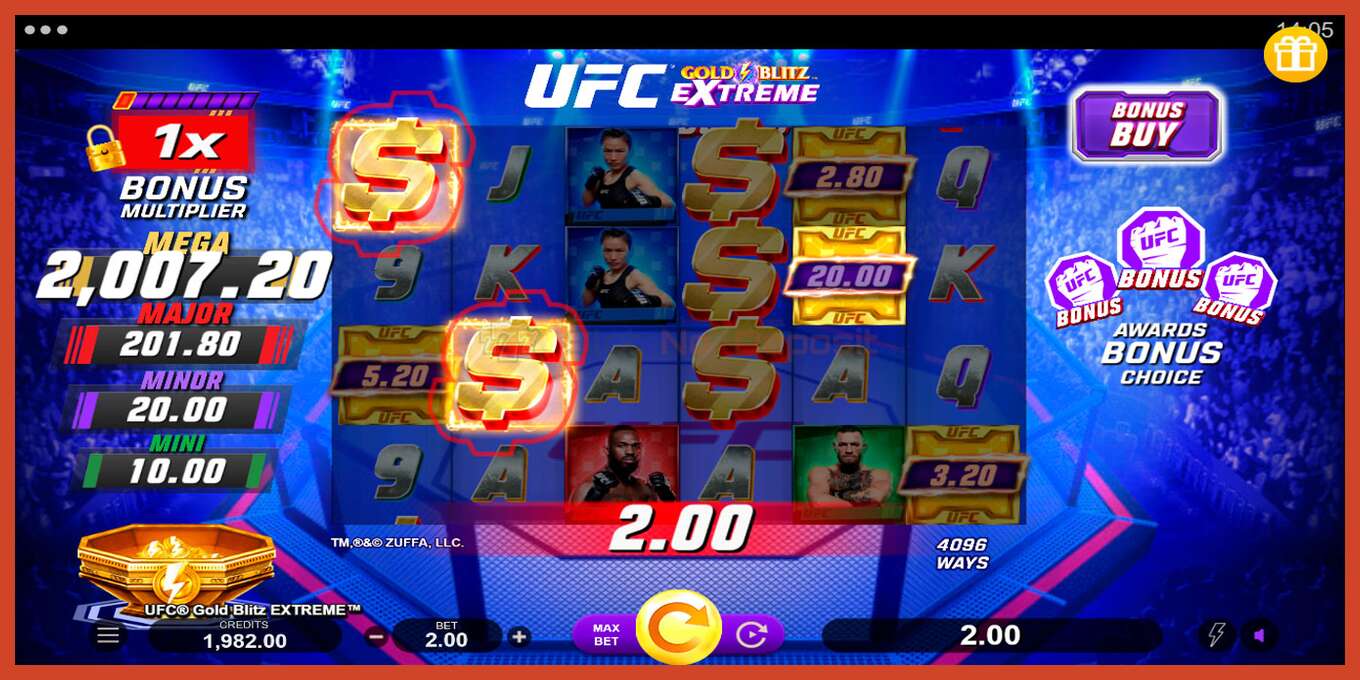 Slot screenshot: UFC Gold Blitz Extreme no deposit, number - 3