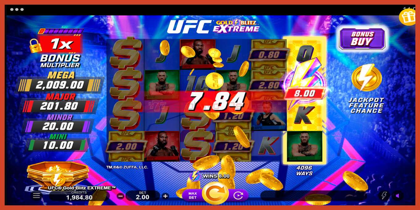 Slot screenshot: UFC Gold Blitz Extreme no deposit, number - 5