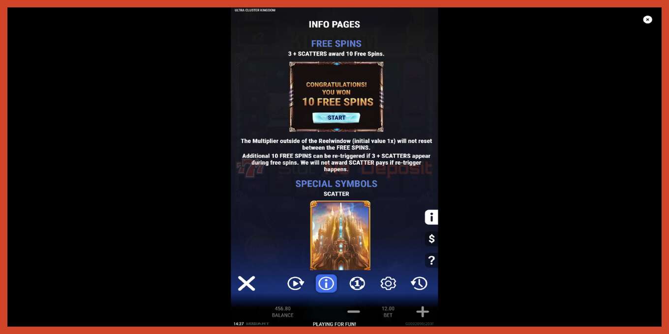 სლოტის სკრინშოტი: Ultra Cluster Kingdom დეპოზიტის გარეშე, ნომერი - 5