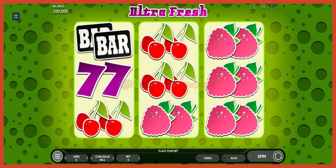 Slot screenshot: Ultra Fresh no deposit, number - 1