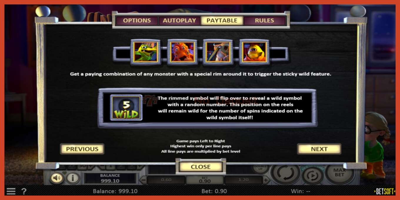 Slot screenshot: Under the Bed no deposit, number - 4