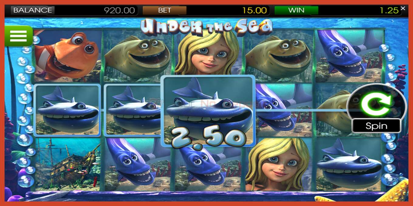 Slot screenshot: Under the Sea no deposit, number - 3