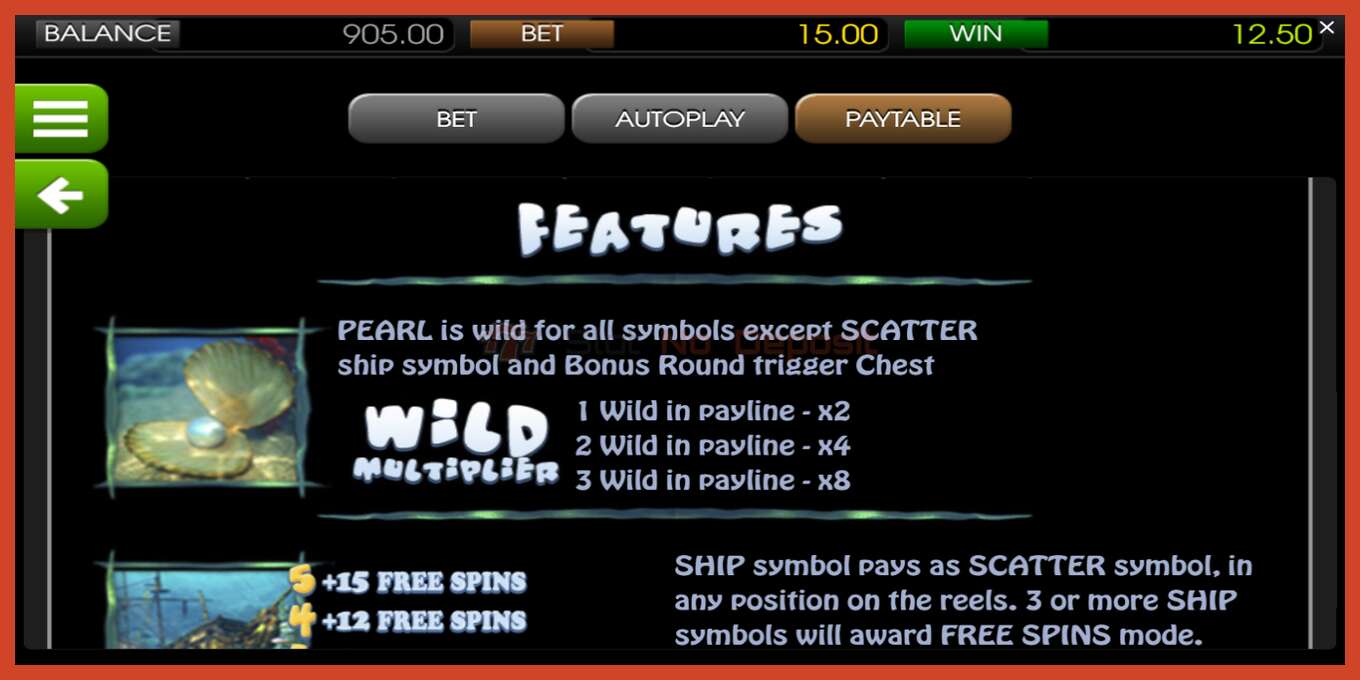 Slot screenshot: Under the Sea no deposit, number - 6