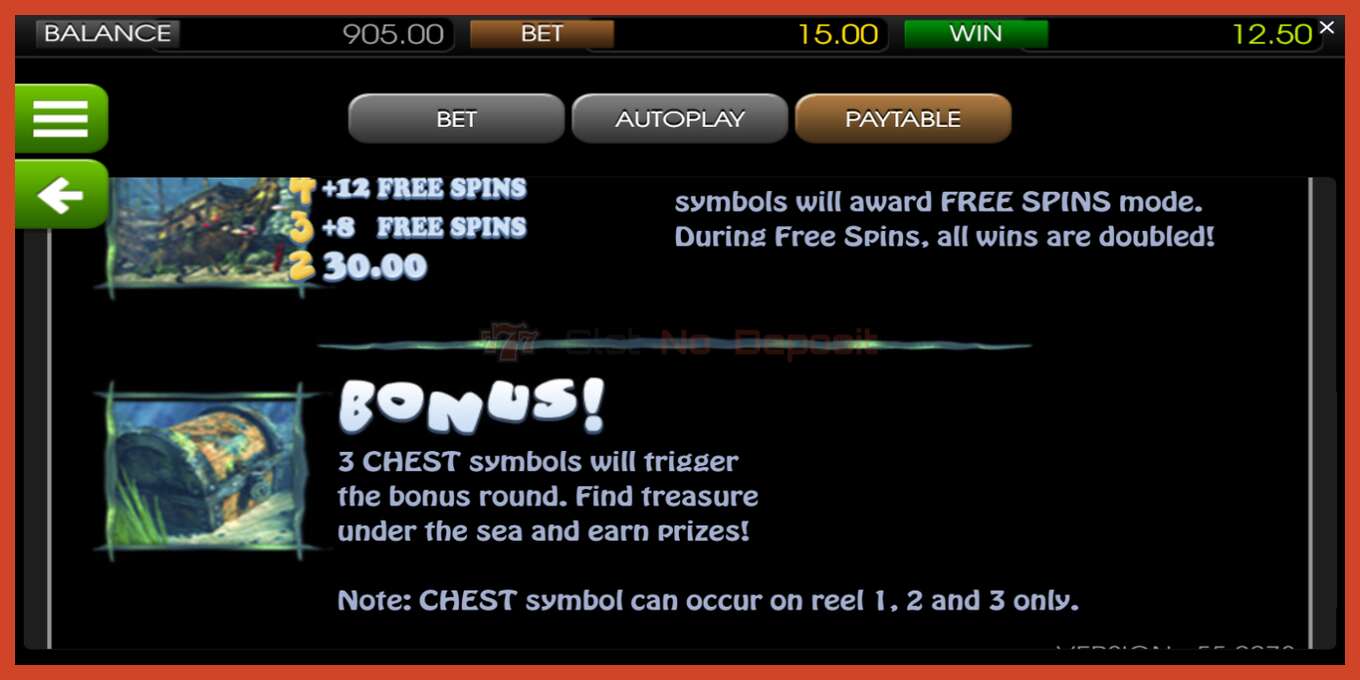 Slot screenshot: Under the Sea no deposit, number - 7