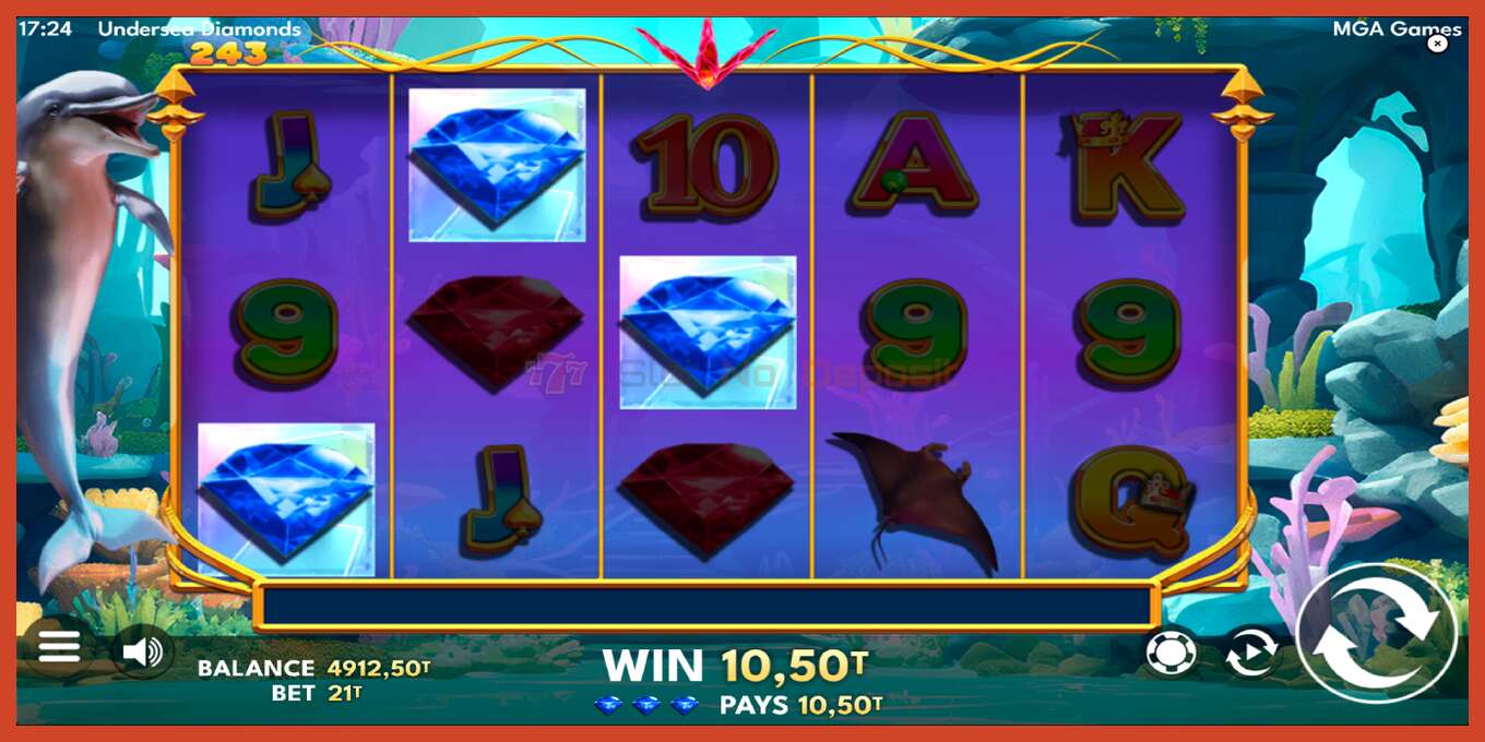 Slot screenshot: Undersea Diamonds no deposit, number - 4