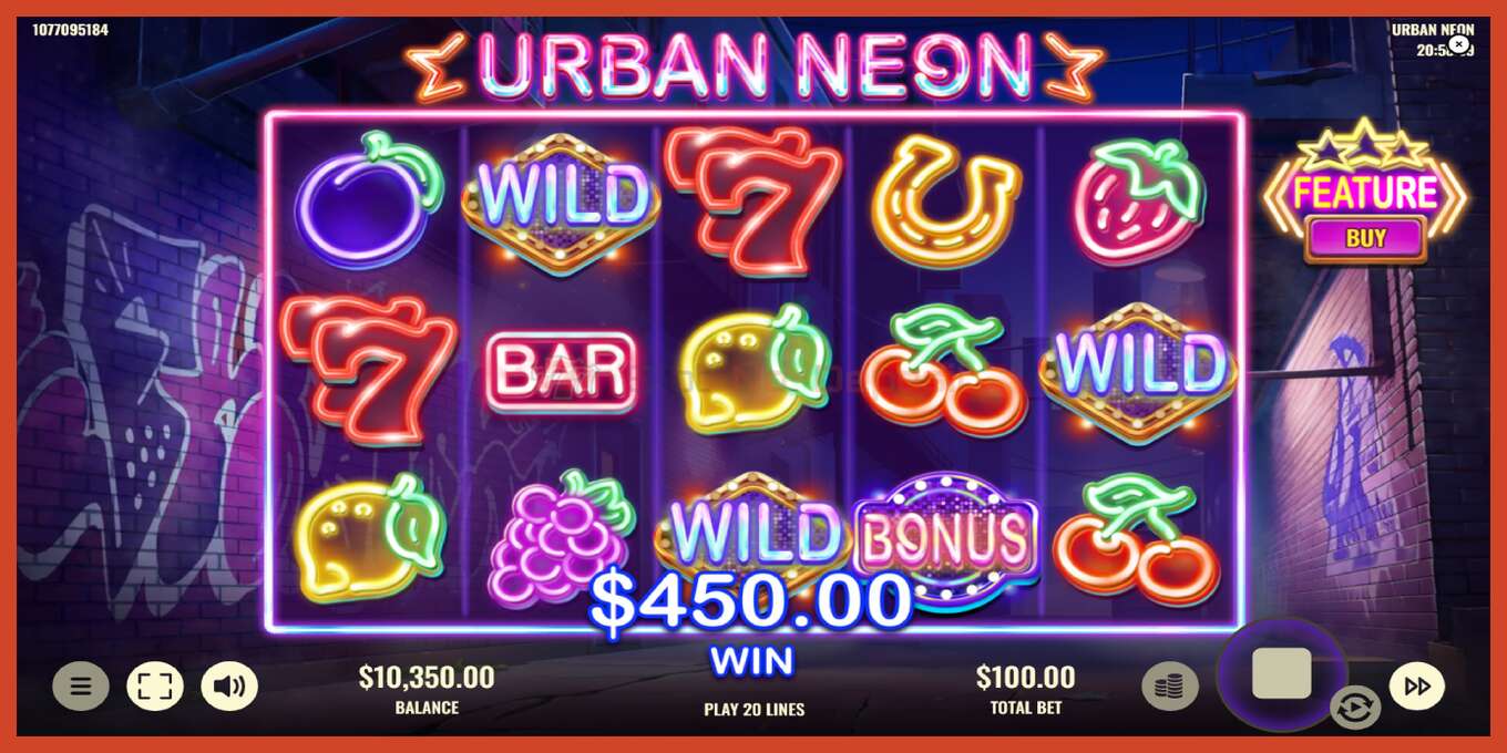 Captura de pantalla do slot: Urban Neon sen depósito, número - 3