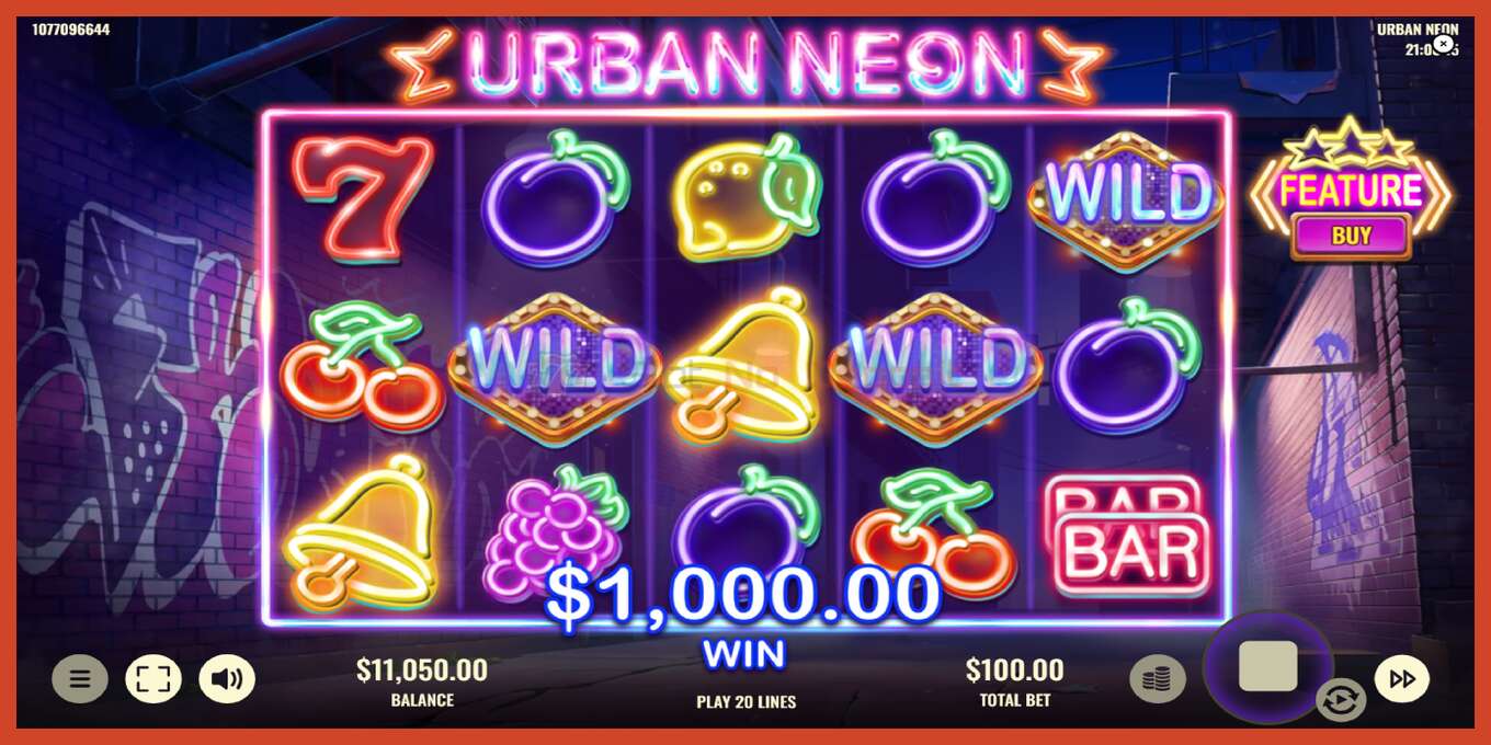 Captura de pantalla do slot: Urban Neon sen depósito, número - 4