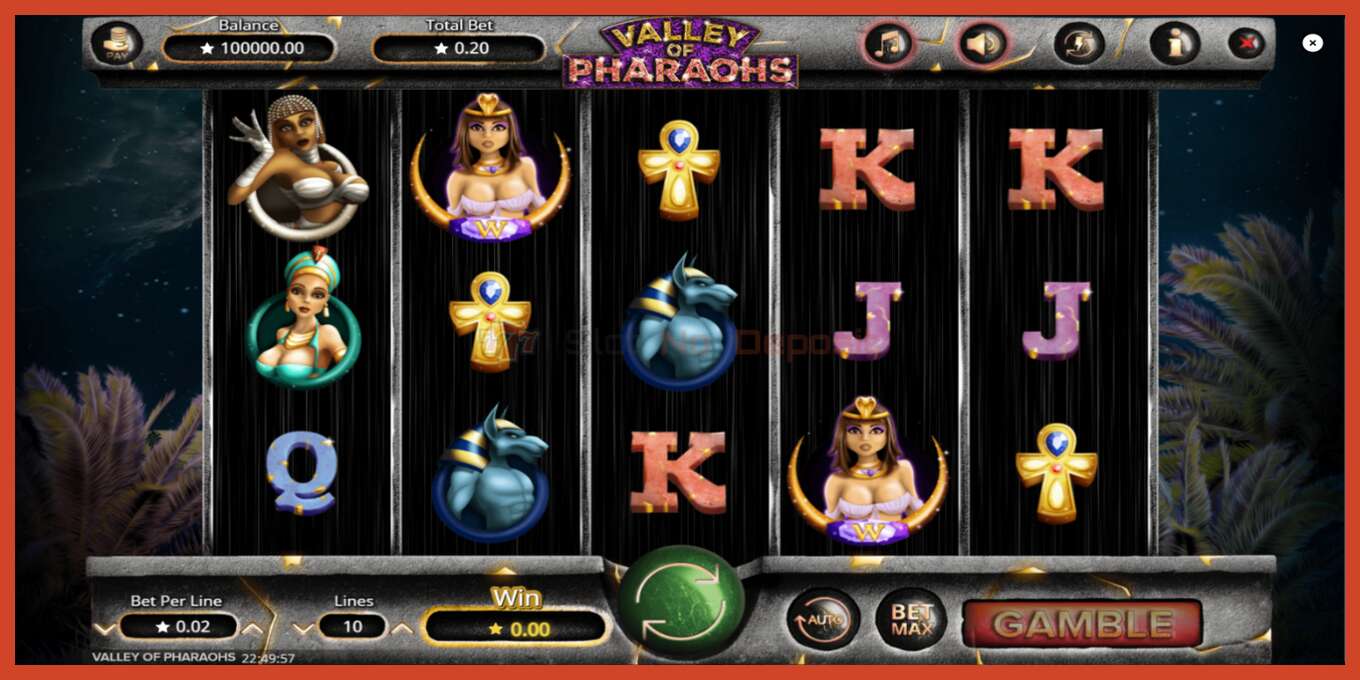 Slot screenshot: Valley of Pharaohs no deposit, number - 2