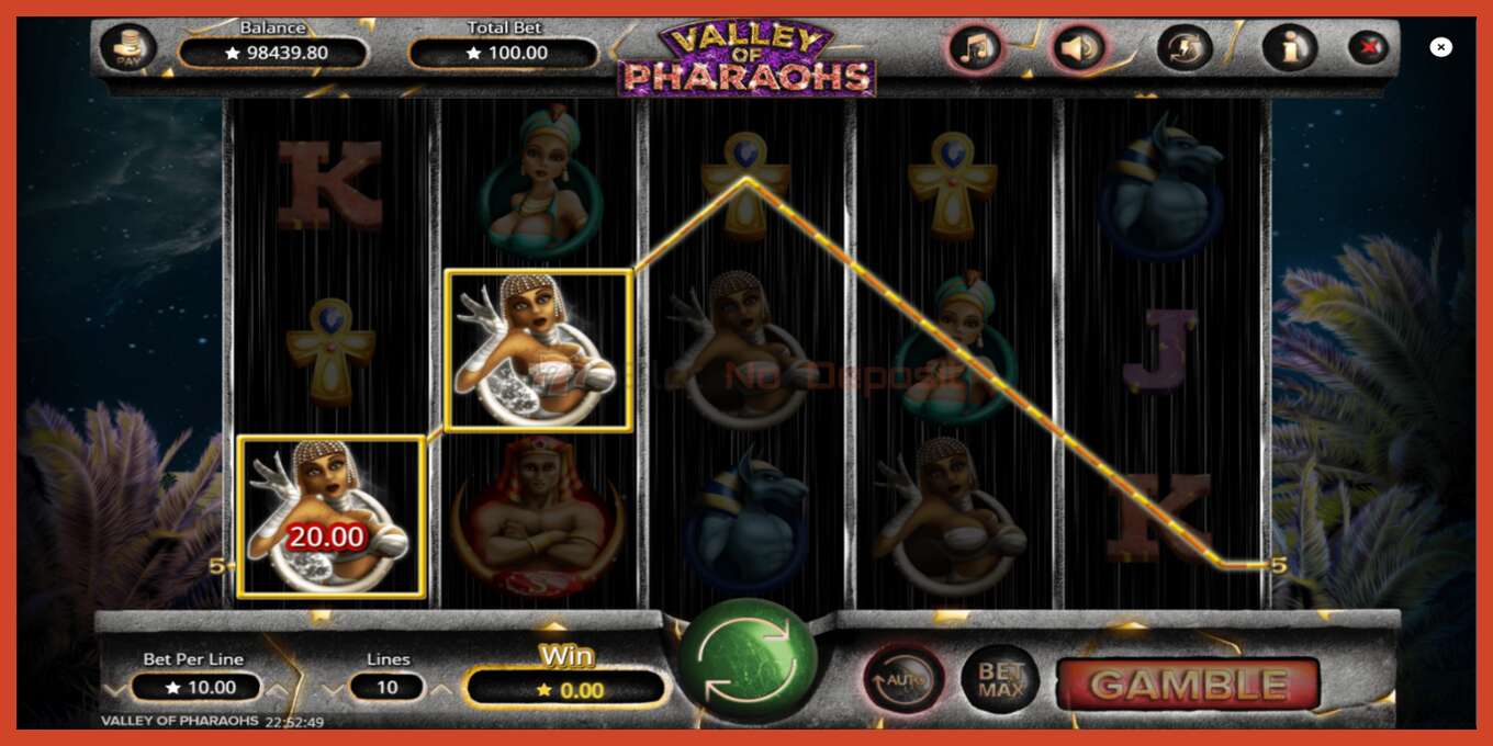 Slot screenshot: Valley of Pharaohs no deposit, number - 4