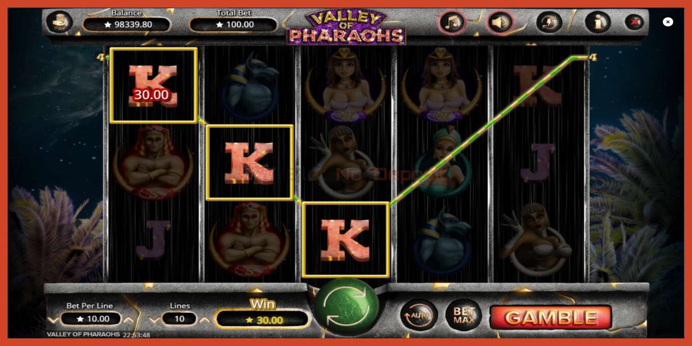 Slot screenshot: Valley of Pharaohs no deposit, number - 5