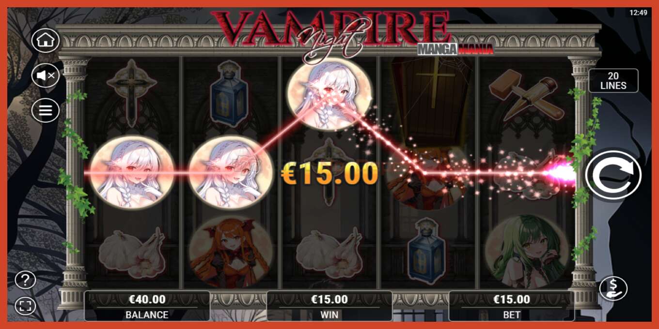 Slot screenshot: Vampire Night no deposit, number - 3