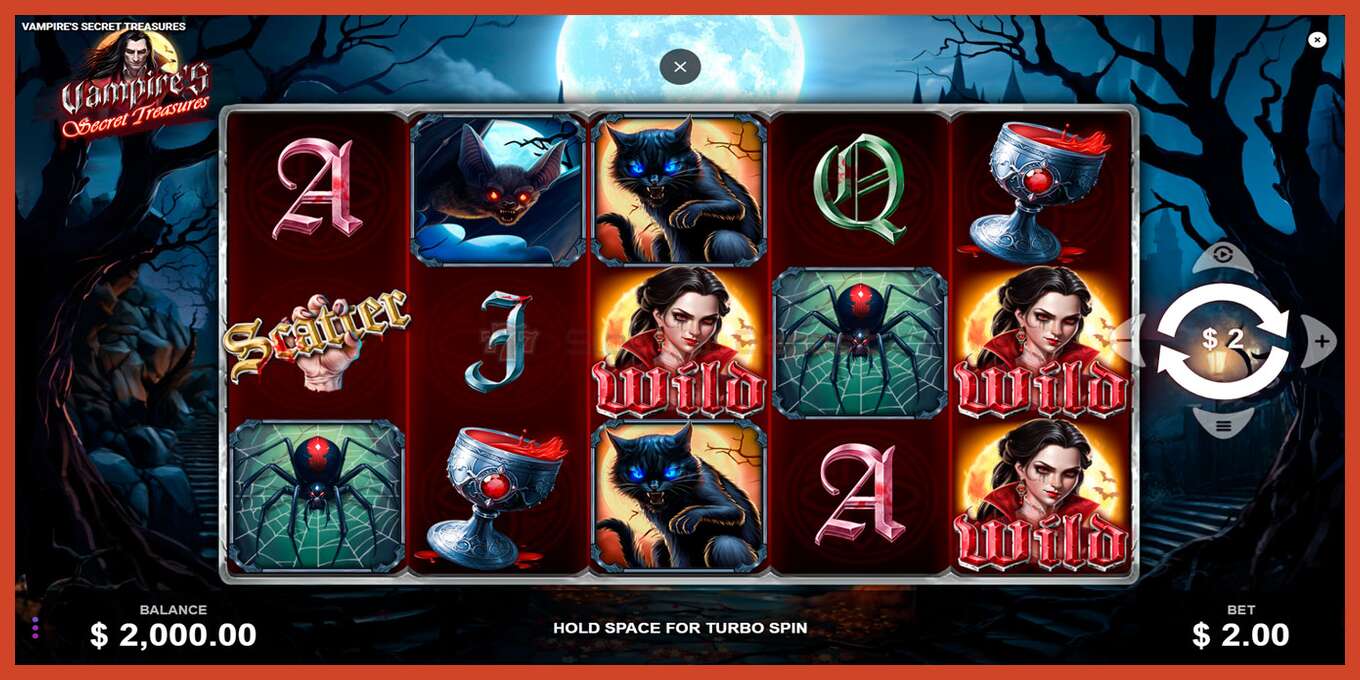 Slot screenshot: Vampires Secret Treasures no deposit, number - 1