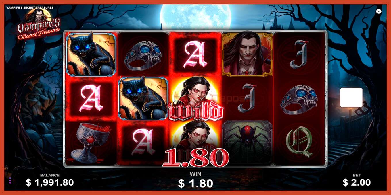 Slot screenshot: Vampires Secret Treasures no deposit, number - 2