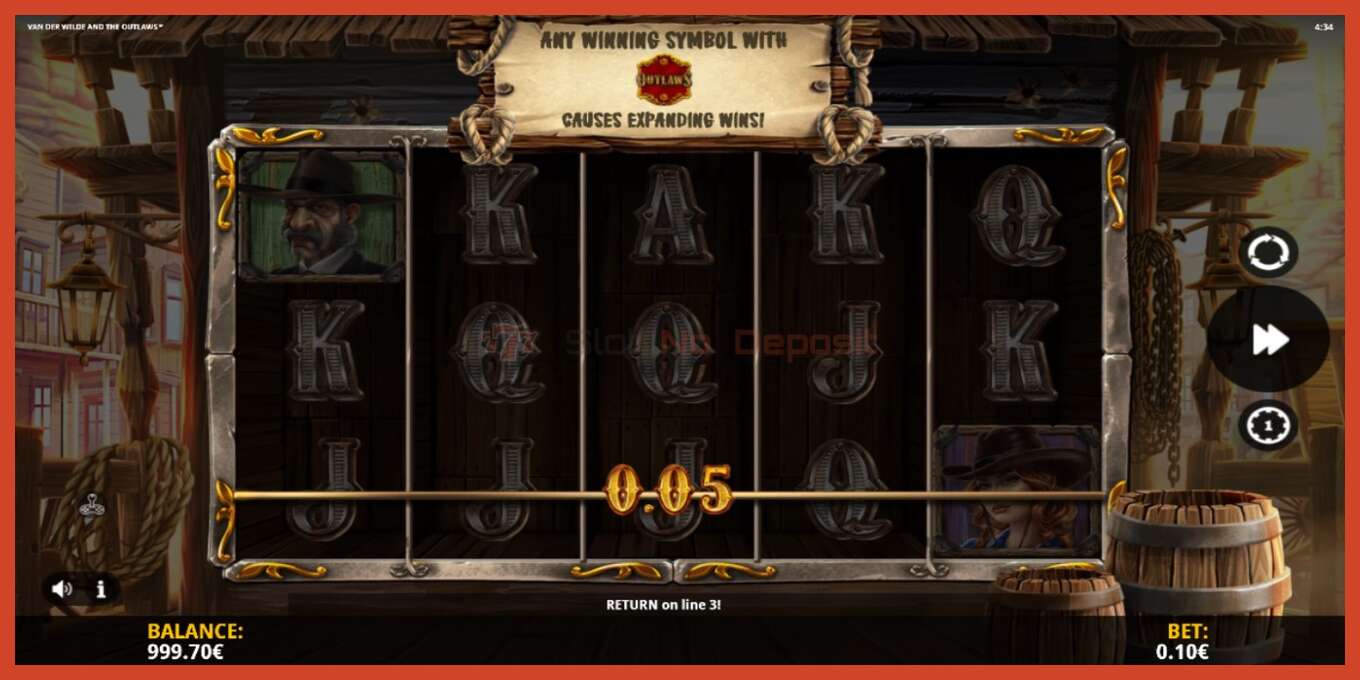 Slot screenshot: Van der Wilde and The Outlaws no deposit, number - 3