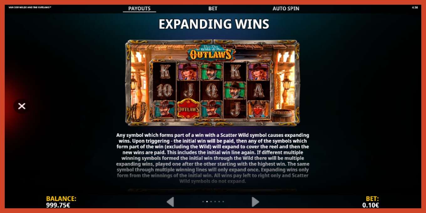 Slot screenshot: Van der Wilde and The Outlaws no deposit, number - 5