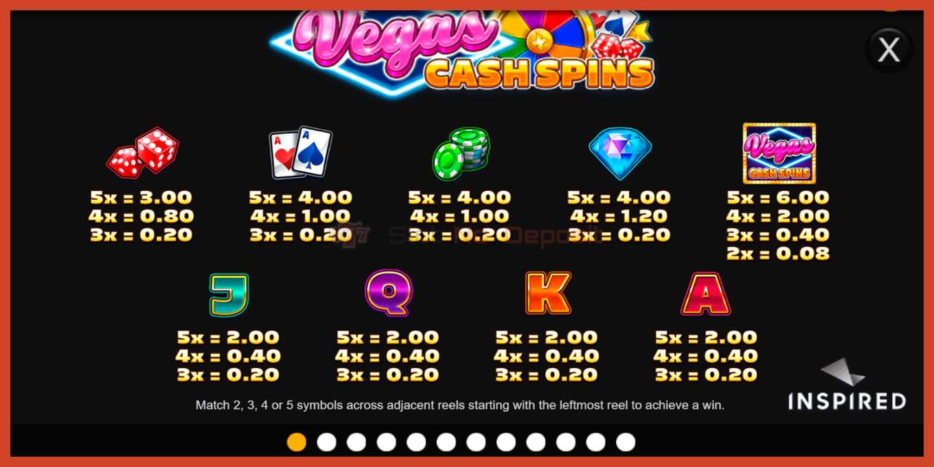 Slot screenshot: Vegas Cash Spins no deposit, number - 6