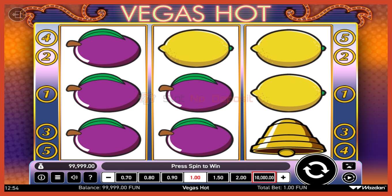 Slot screenshot: Vegas Hot no deposit, number - 1