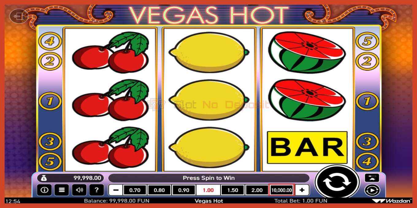 Slot screenshot: Vegas Hot no deposit, number - 2