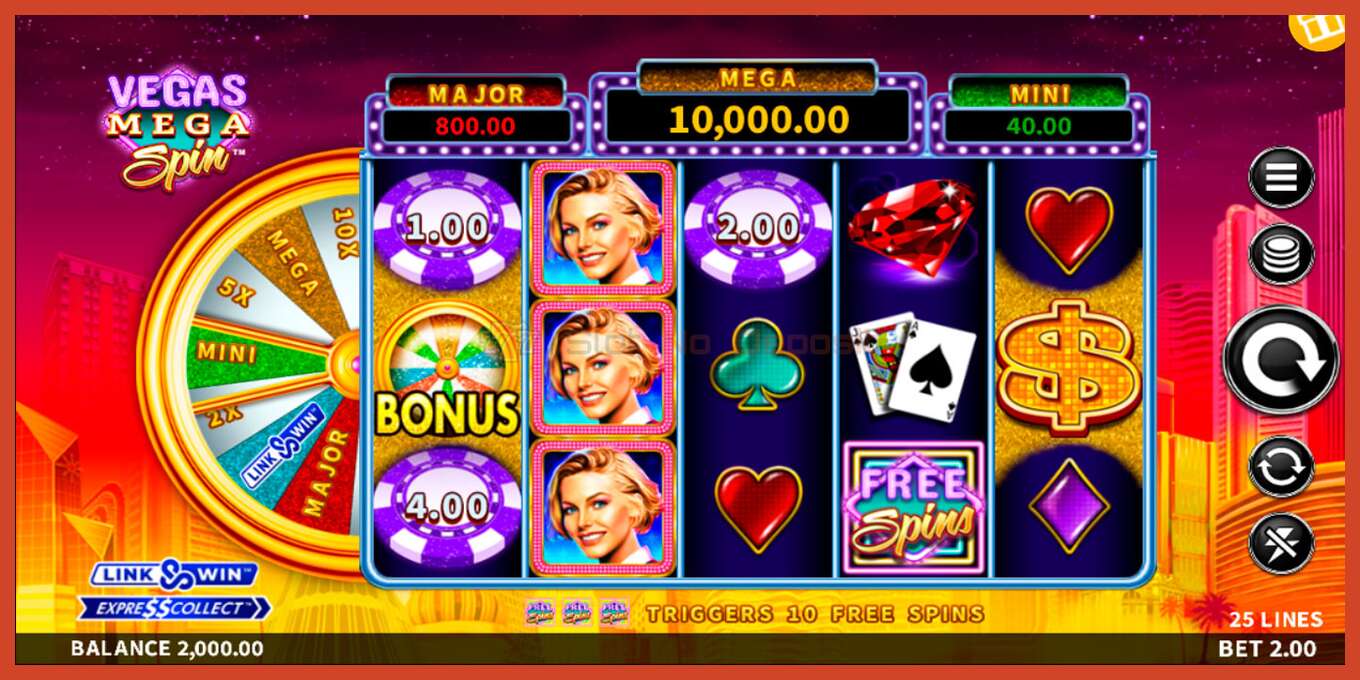 Slot screenshot: Vegas Mega Spin bez depozita, broj - 1