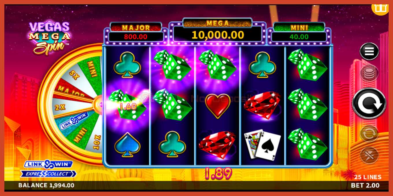 Slot screenshot: Vegas Mega Spin bez depozita, broj - 2