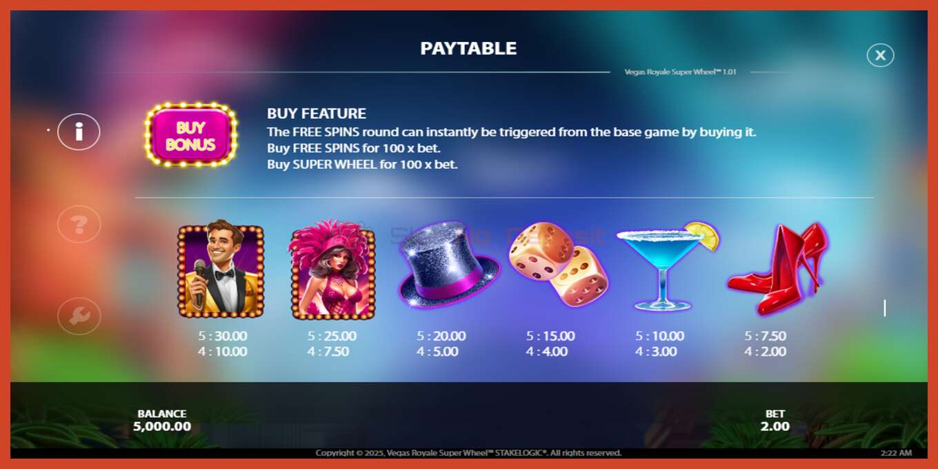 Slot screenshot: Vegas Royale Super Wheel no deposit, number - 3