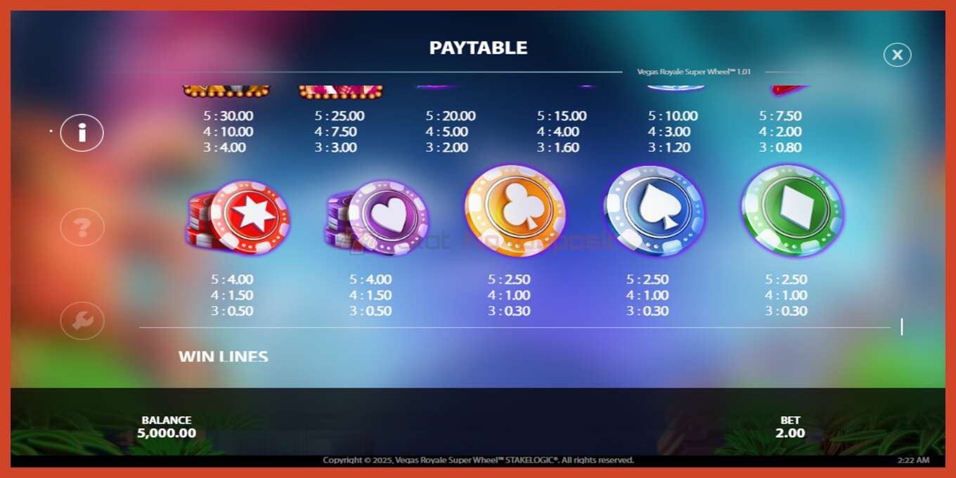 Slot screenshot: Vegas Royale Super Wheel no deposit, number - 4