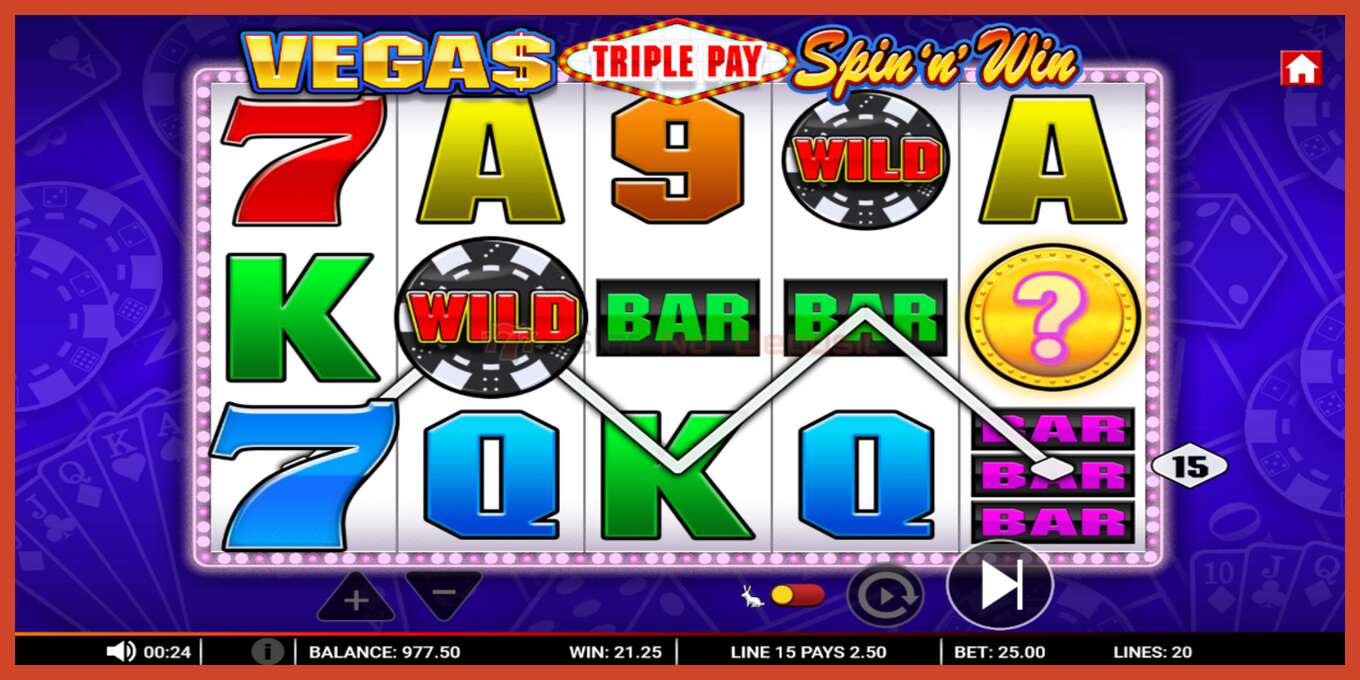 Slot screenshot: Vegas Triple Pay Spin n Win no deposit, number - 2