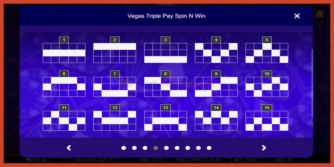 Slot screenshot: Vegas Triple Pay Spin n Win no deposit, number - 5