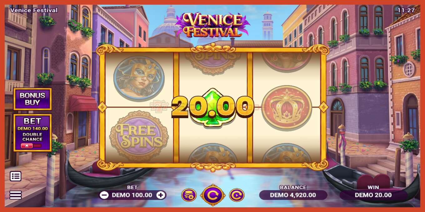 Slot screenshot: Venice Festival no deposit, number - 3