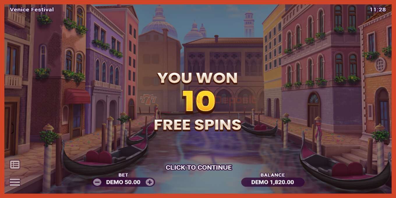 Slot screenshot: Venice Festival no deposit, number - 4