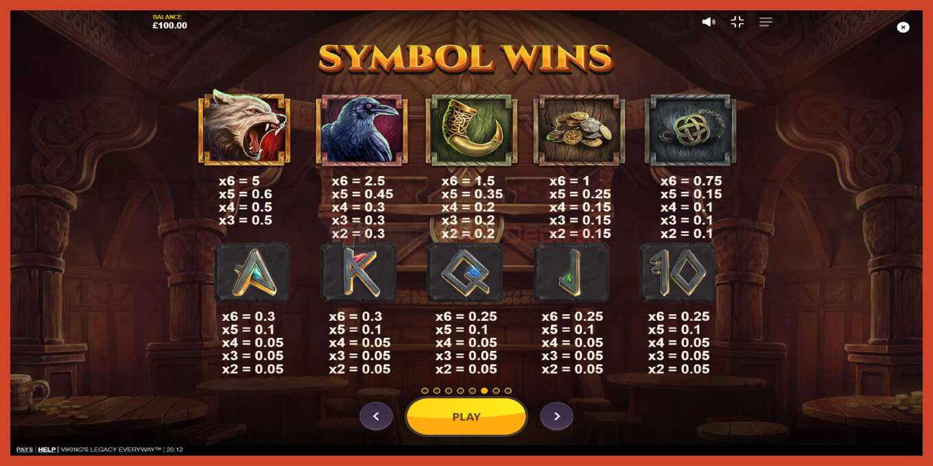 老虎机截图: Vikings Legacy Everyway 没有押金, 数字 - 6