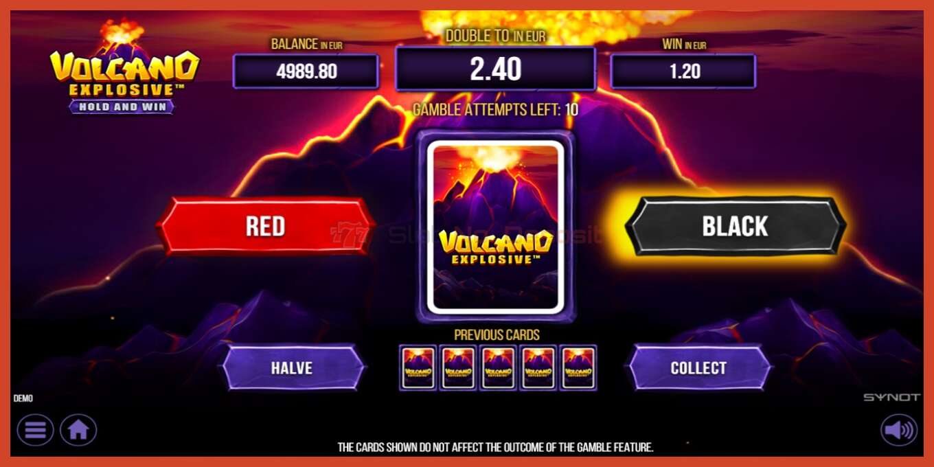 Tangkapan skrin slot: Volcano Explosive tiada deposit, nombor - 4