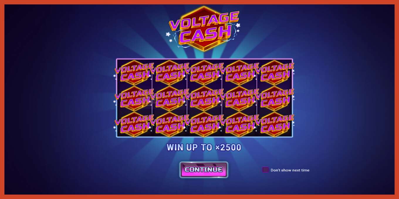 צילום מסך של חריץ: Voltage Cash ללא פיקדון, מִספָּר - 1