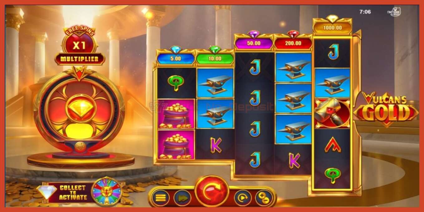 Slot screenshot: Vulcans Gold no deposit, number - 2