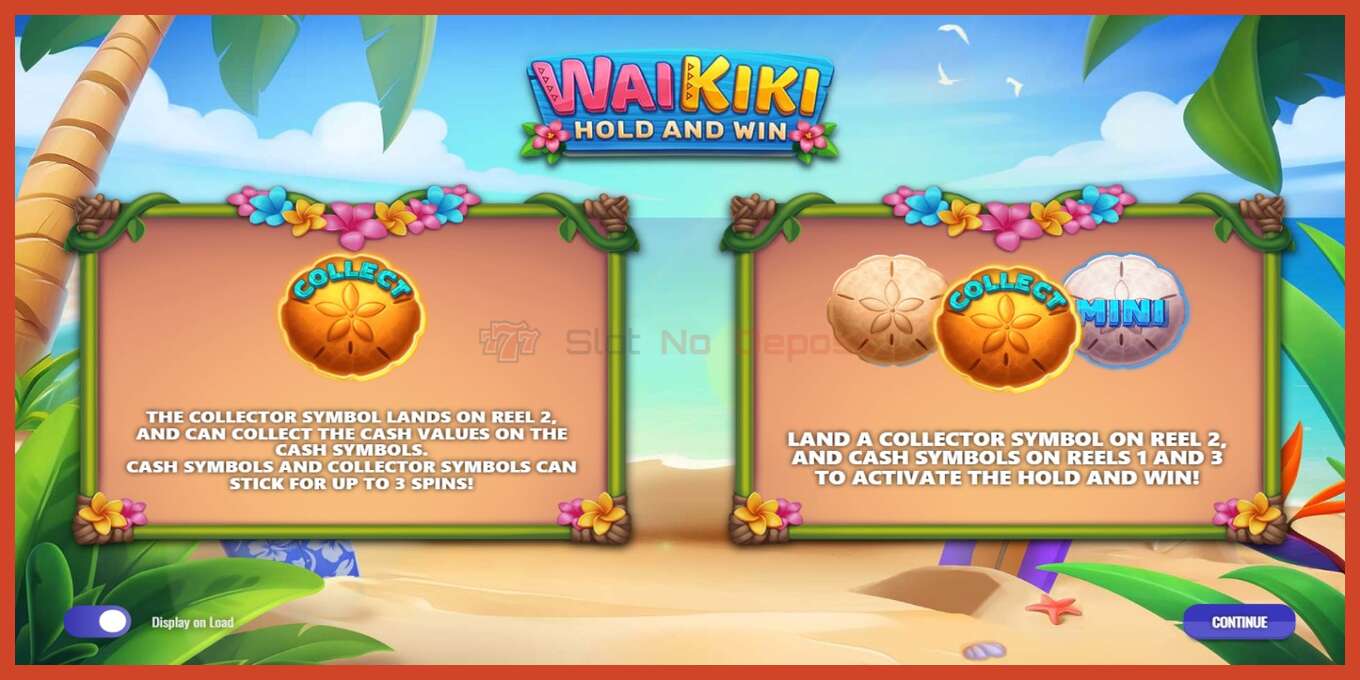 Tangkapan skrin slot: Waikiki Hold and Win tiada deposit, nombor - 1