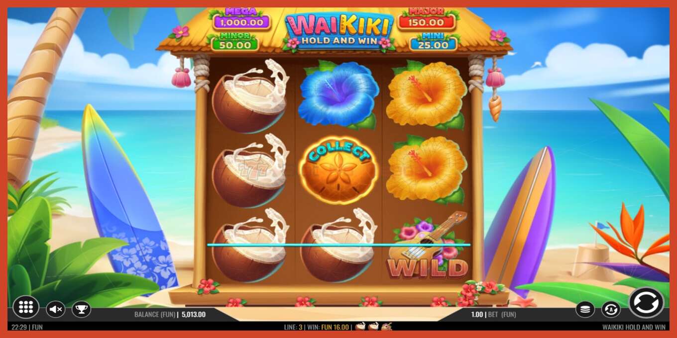 Tangkapan skrin slot: Waikiki Hold and Win tiada deposit, nombor - 3