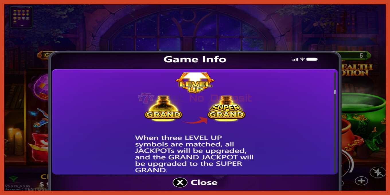 Slot screenshot: Wealth Potion no deposit, number - 5