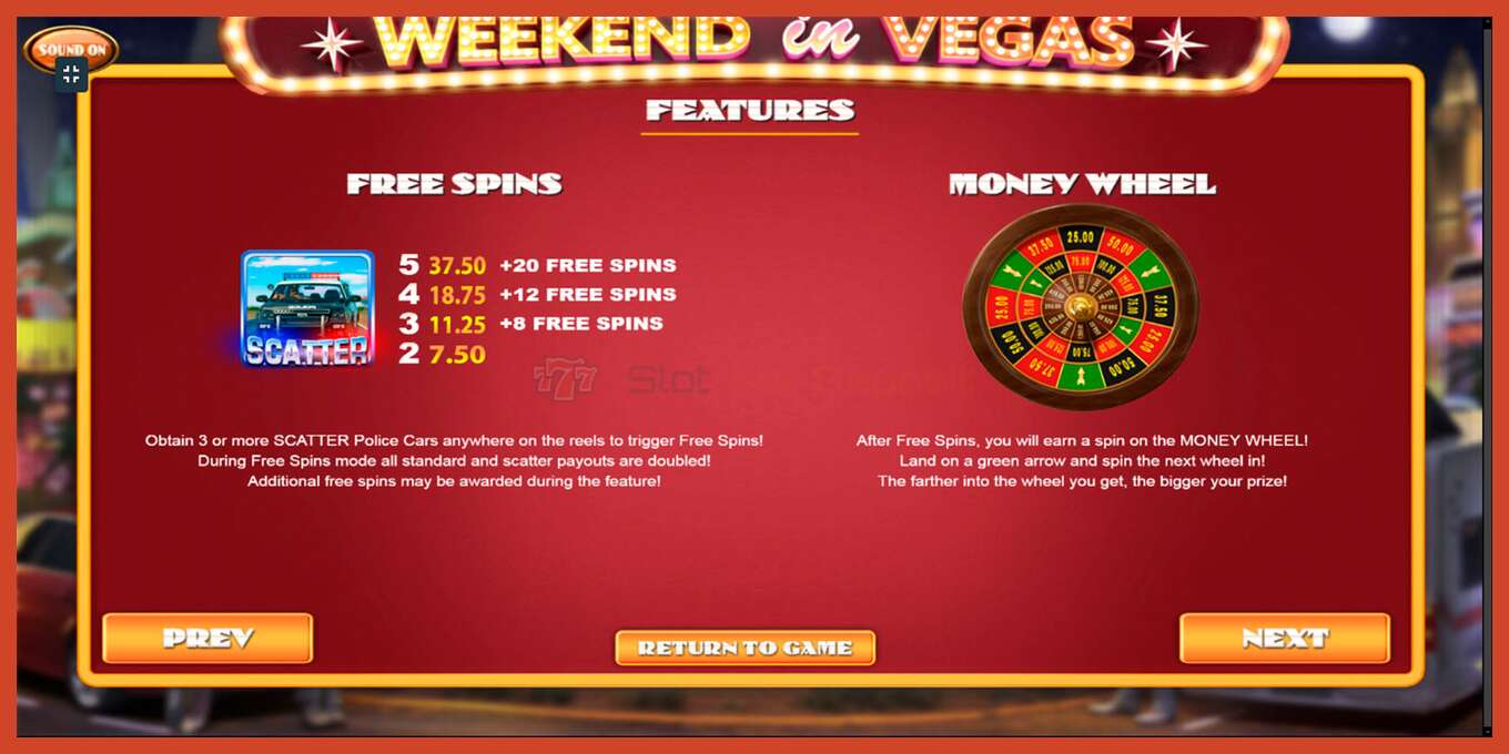 Slot screenshot: Weekend In Vegas no deposit, number - 7