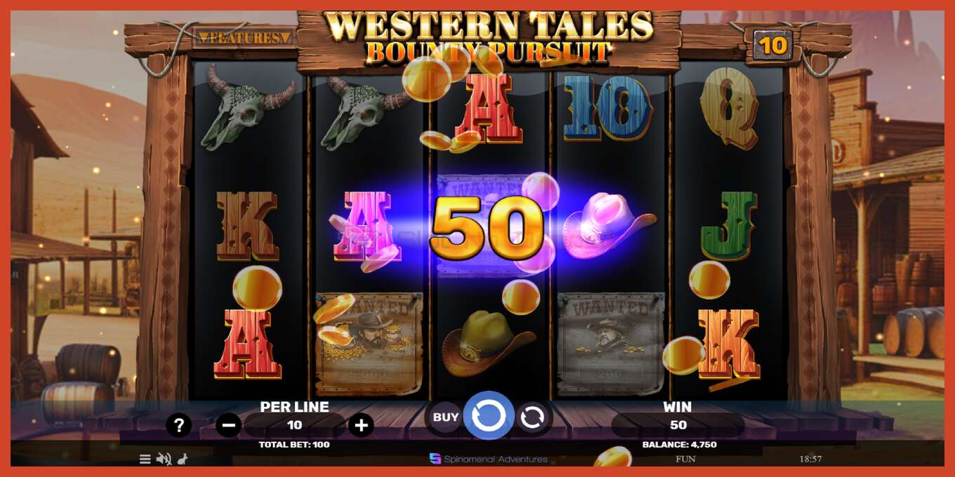 Slot screenshot: Western Tales - Bounty Pursuit no deposit, number - 3