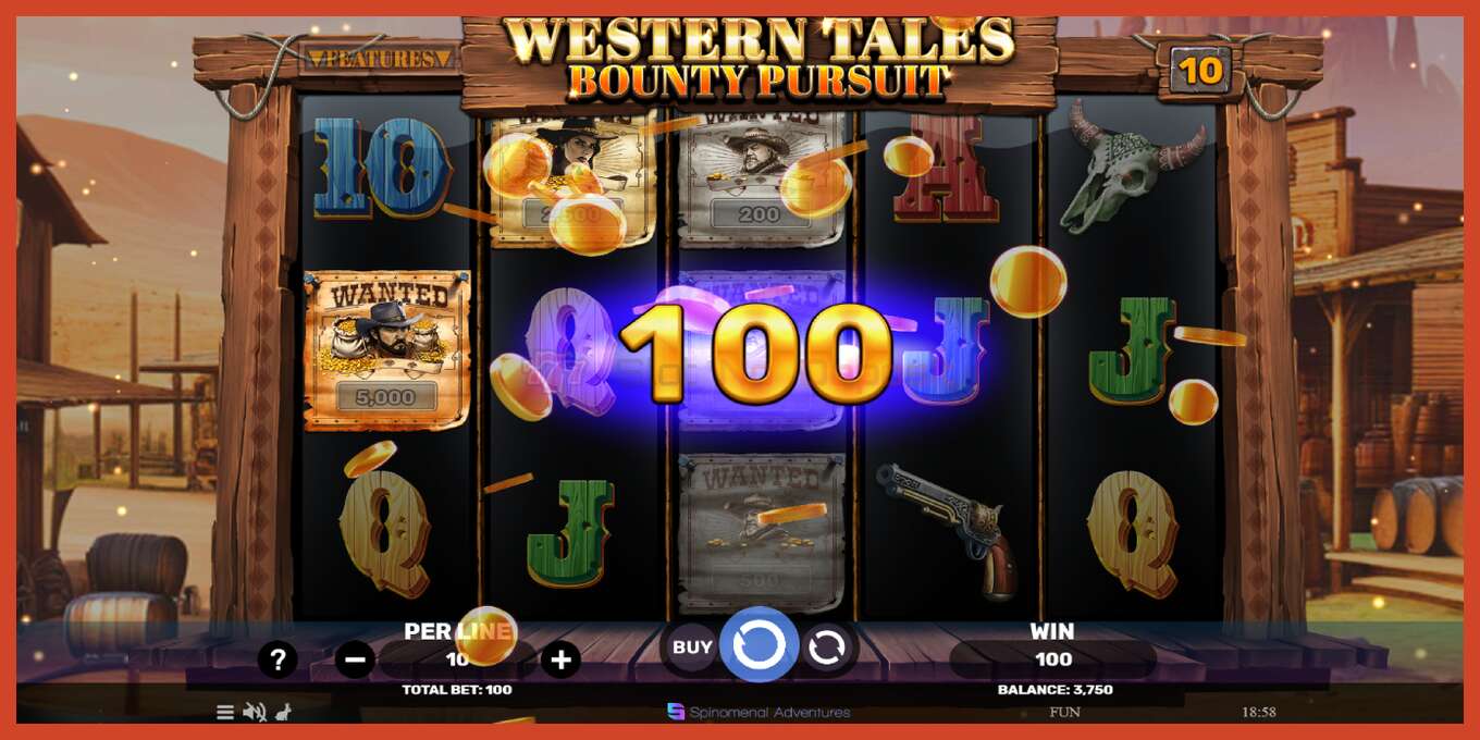 Slot screenshot: Western Tales - Bounty Pursuit no deposit, number - 4