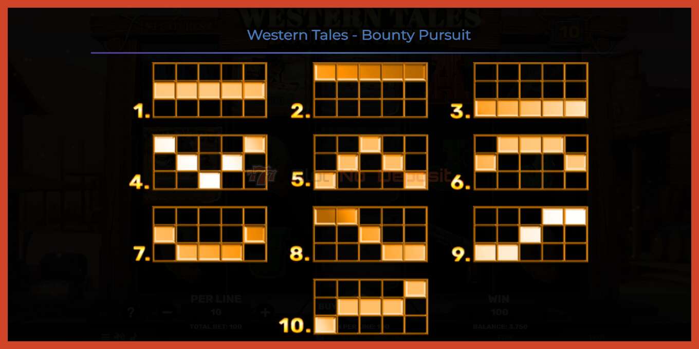 Slot screenshot: Western Tales - Bounty Pursuit no deposit, number - 7