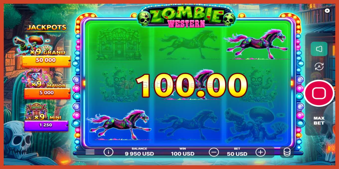 Slot skærmbillede: Western Zombie intet depositum, antal - 3