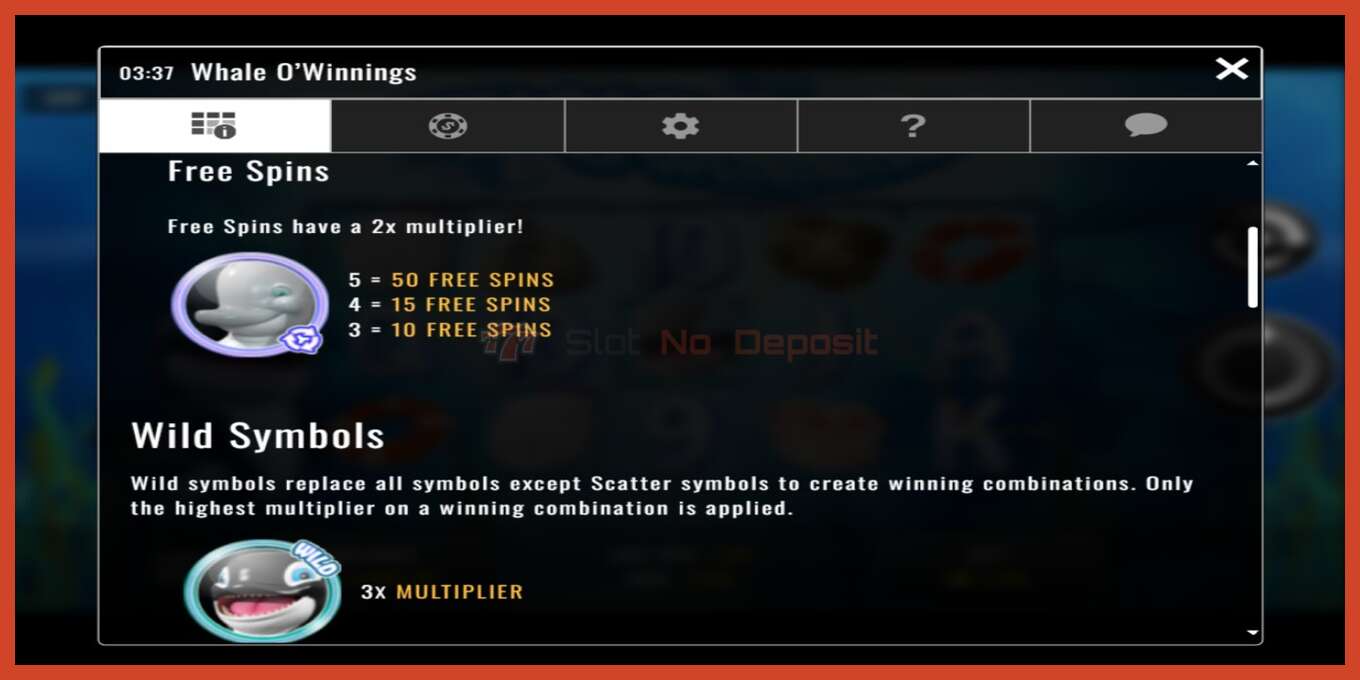 Slot screenshot: Whale O’Winnings no deposit, number - 3